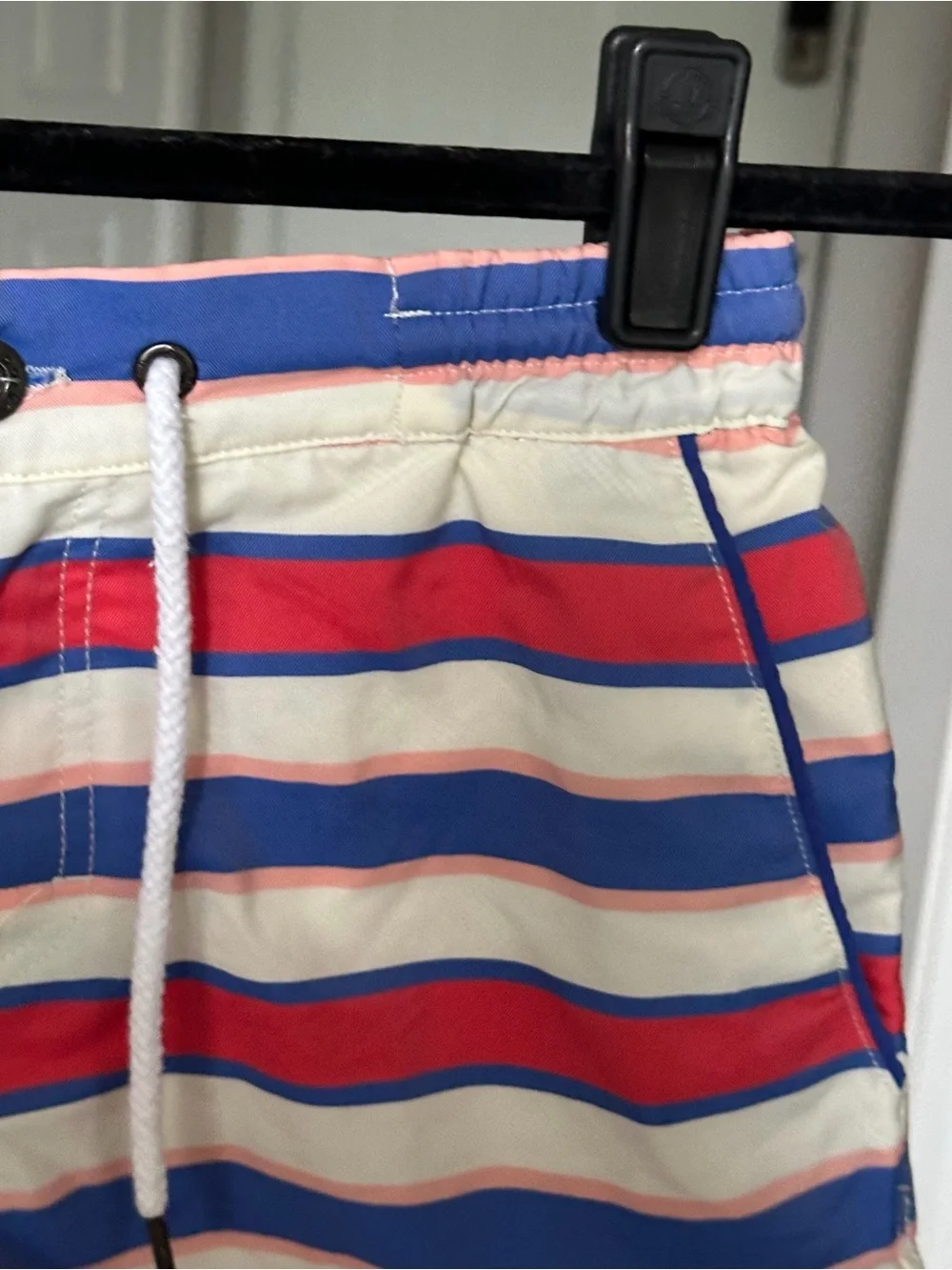 Parke & Ronen Pink, Blue & White Striped Swim Trunks Men’s XS Swimsuit